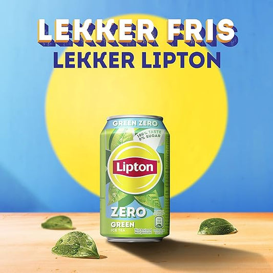 Lipton Zero Sugar Ice Tea Green, a delicious refreshing iced tea - 24 x 330 ml - Value pack