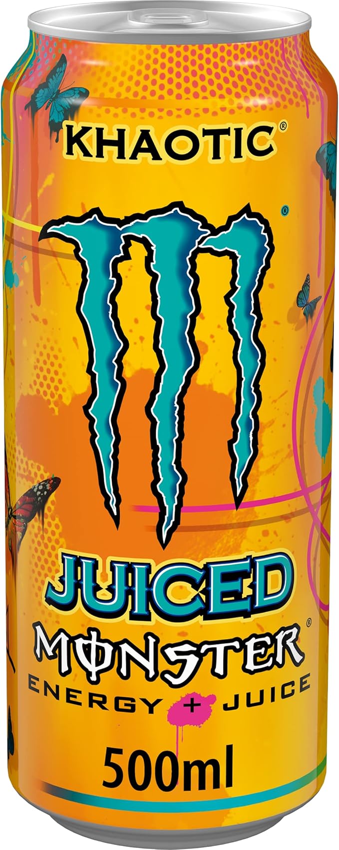 Monster Energy Juiced Khaotic - Caffeinated Energy Drink with Tropical Citrus Flavour - in Practical Disposable Cans (12 x 500 ml)