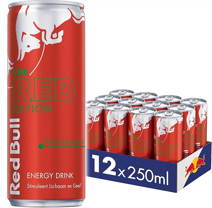 Red Bull Energy Drink Red Edition Watermelon 12 Pack - 12 x 250 ml I Energy Drink with Fresh Watermelon Flavour I Stimulates Body and Mind